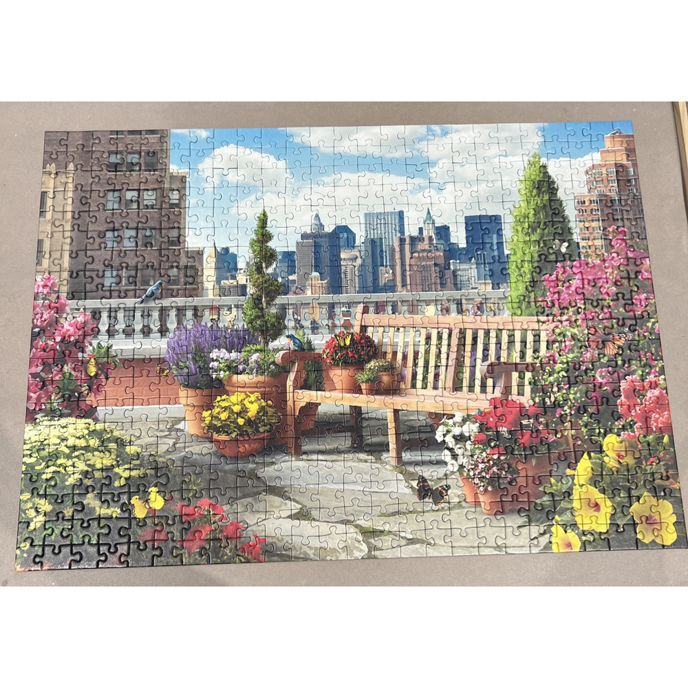 Ravensburger "Rooftop Garden" Large Format 500 Piece Puzzle # 148684 complete